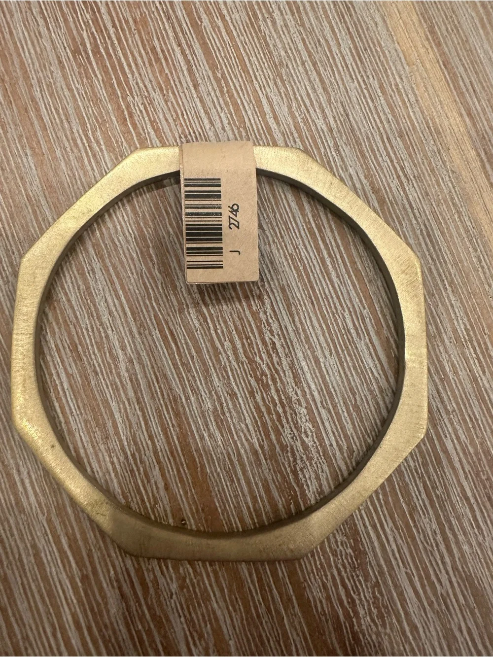 Set of 3 Brass Geometric Bangle Bracelets